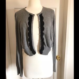 Torrid Grey Cropped Cardigan with Jewel Buttons